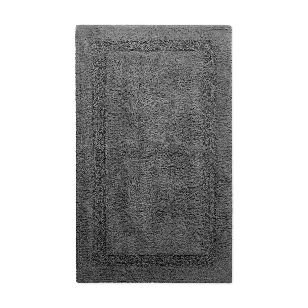 Tapis de bain gris granit en coton 80x150