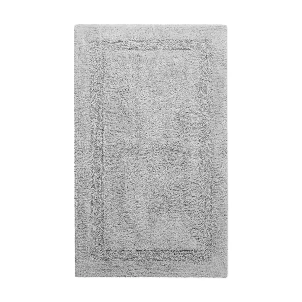Tapis de bain gris clair en coton 60x100