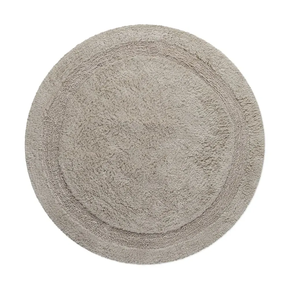 Tapis de bain greige rond en coton 80 rd.