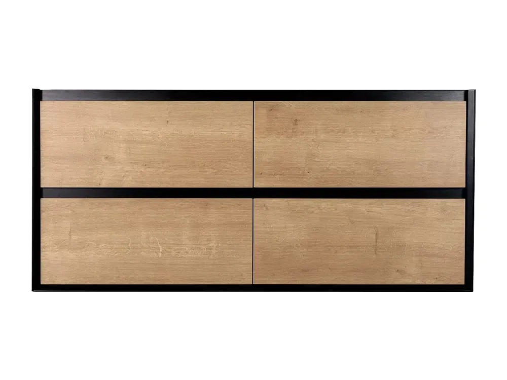 Meuble sous vasque effet bois noir