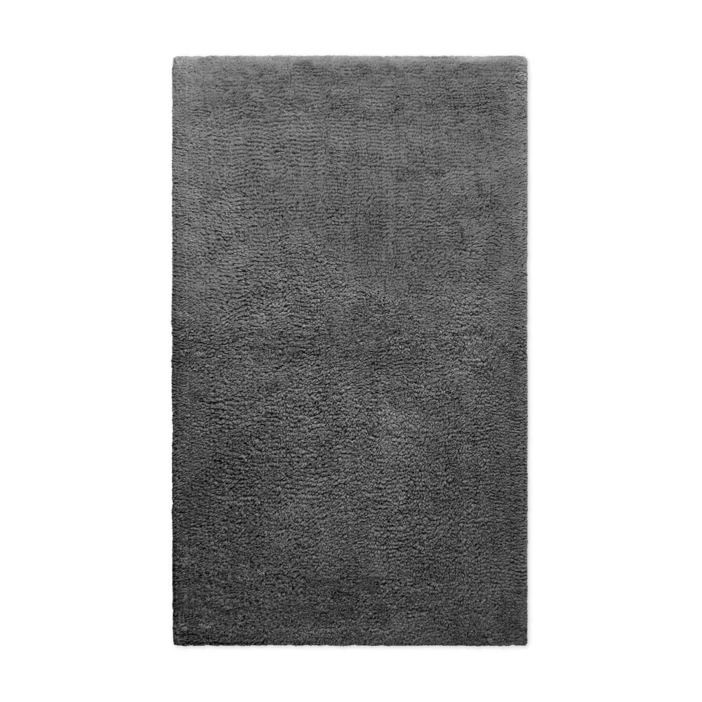 Tapis de bain gris granit en coton 60x100