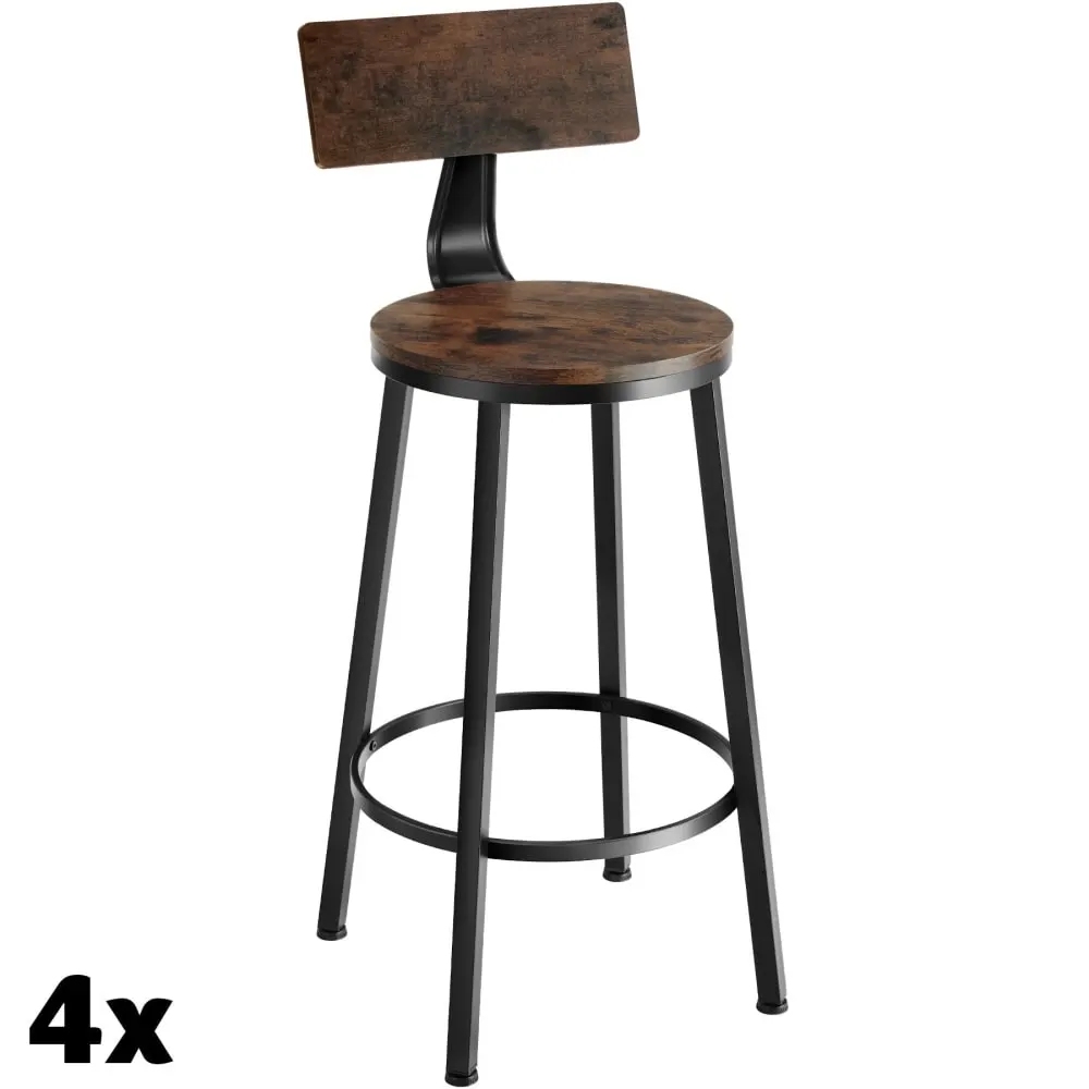 4 Pièces Tabourets De Bar Industriel Color Industrial Dark