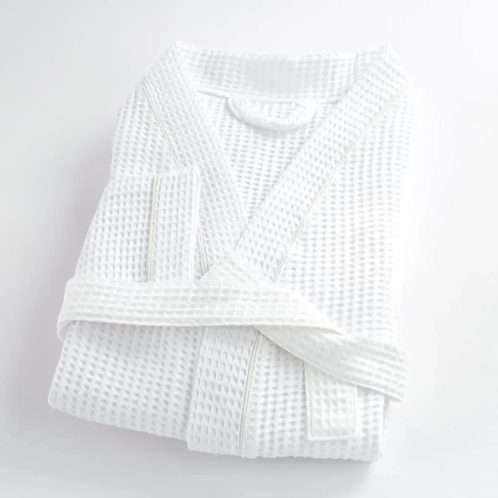 Peignoir nid d'abeille en coton blanc 9xl