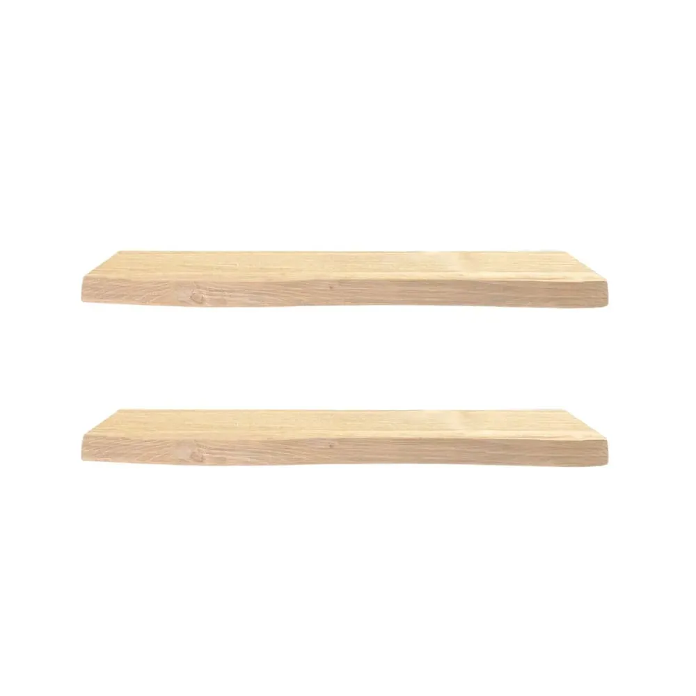Étagère murale sapin massif beige 2 étagères 120x20 cm