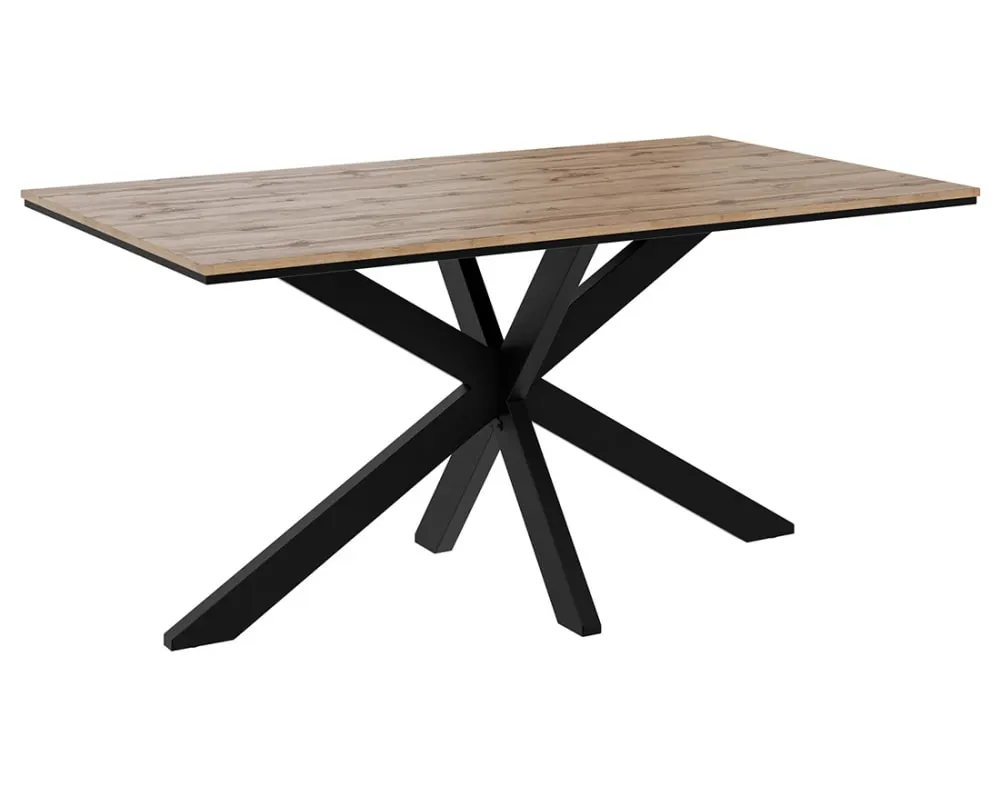 Table à manger industriel 90 cm bois / noir