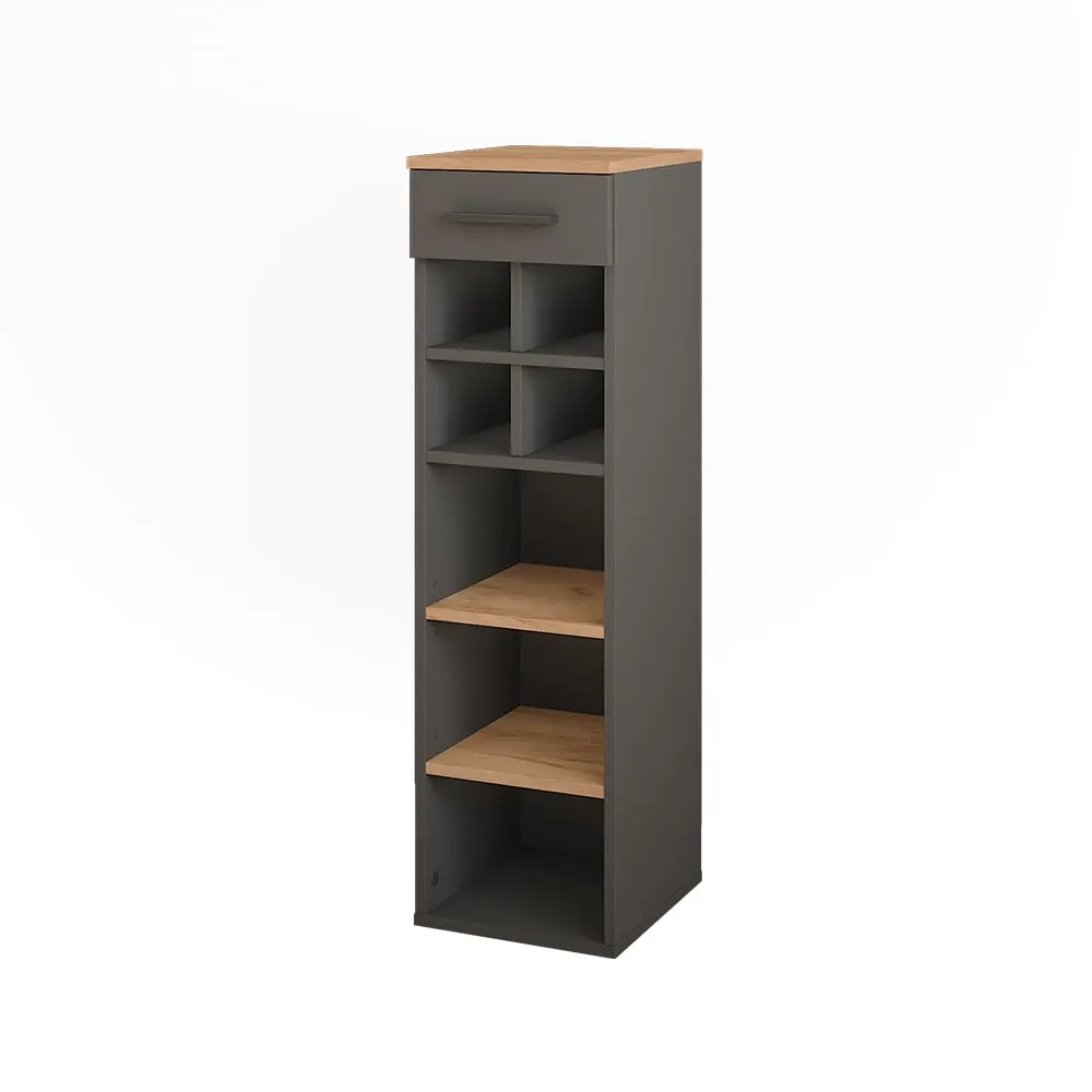 Casier à vin  chêne doré/anthracite 30x106cm