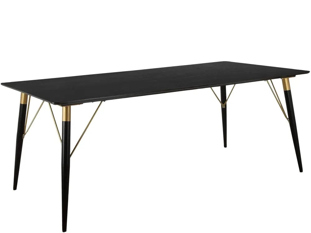 Table de salle à manger 160 cm 6 personnes en noir