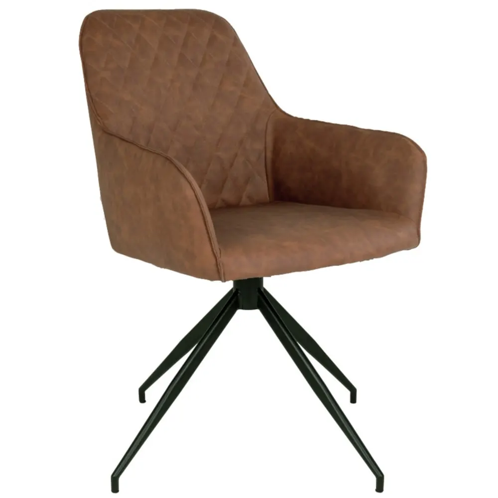 Chaise pivotante 360° en pu vintage marron