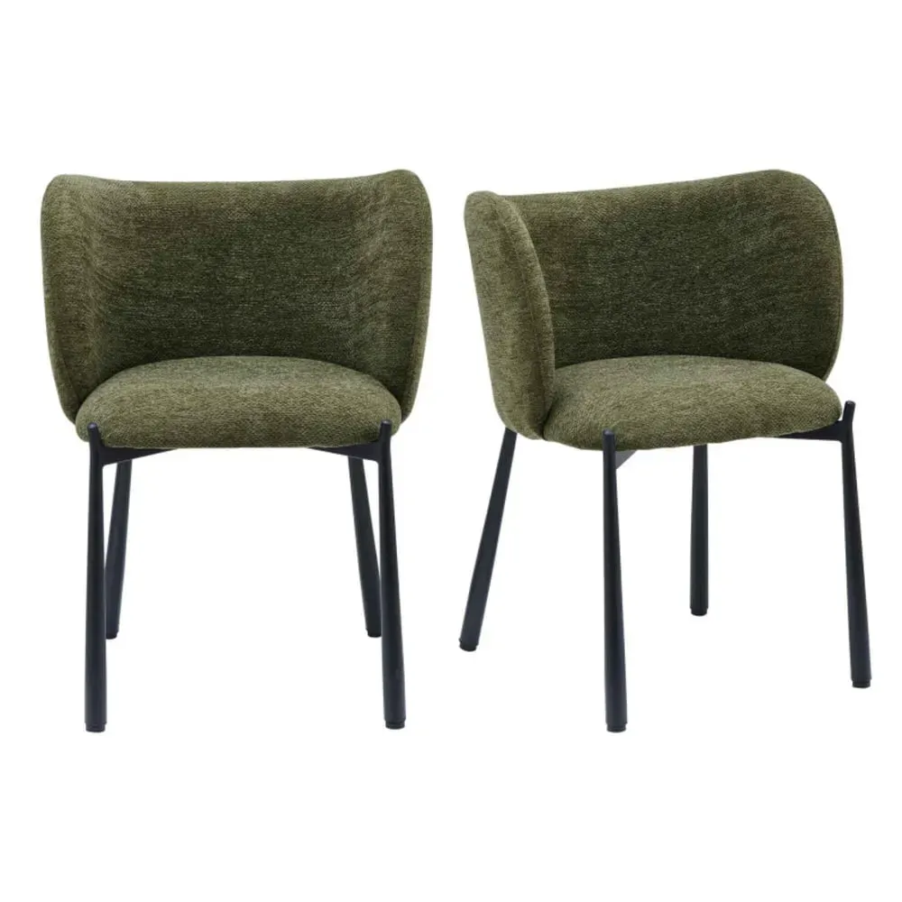 Fauteuil de table en tissu Luxury Kaki (x2)