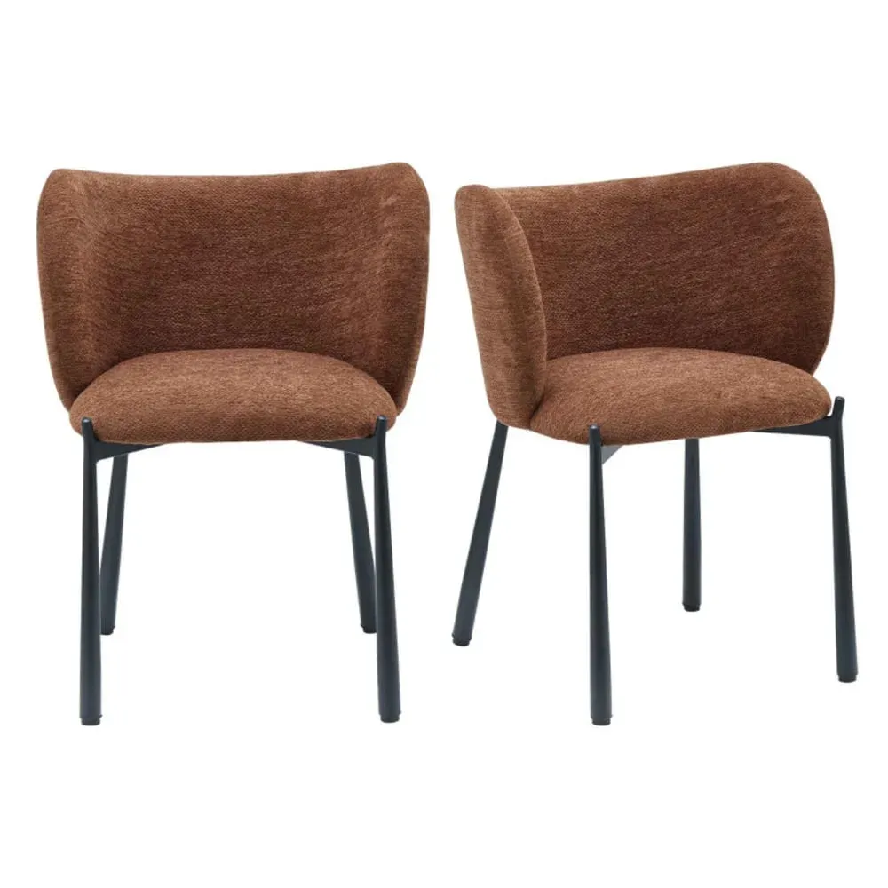 Fauteuil de table en tissu Luxury Terracotta (x2)