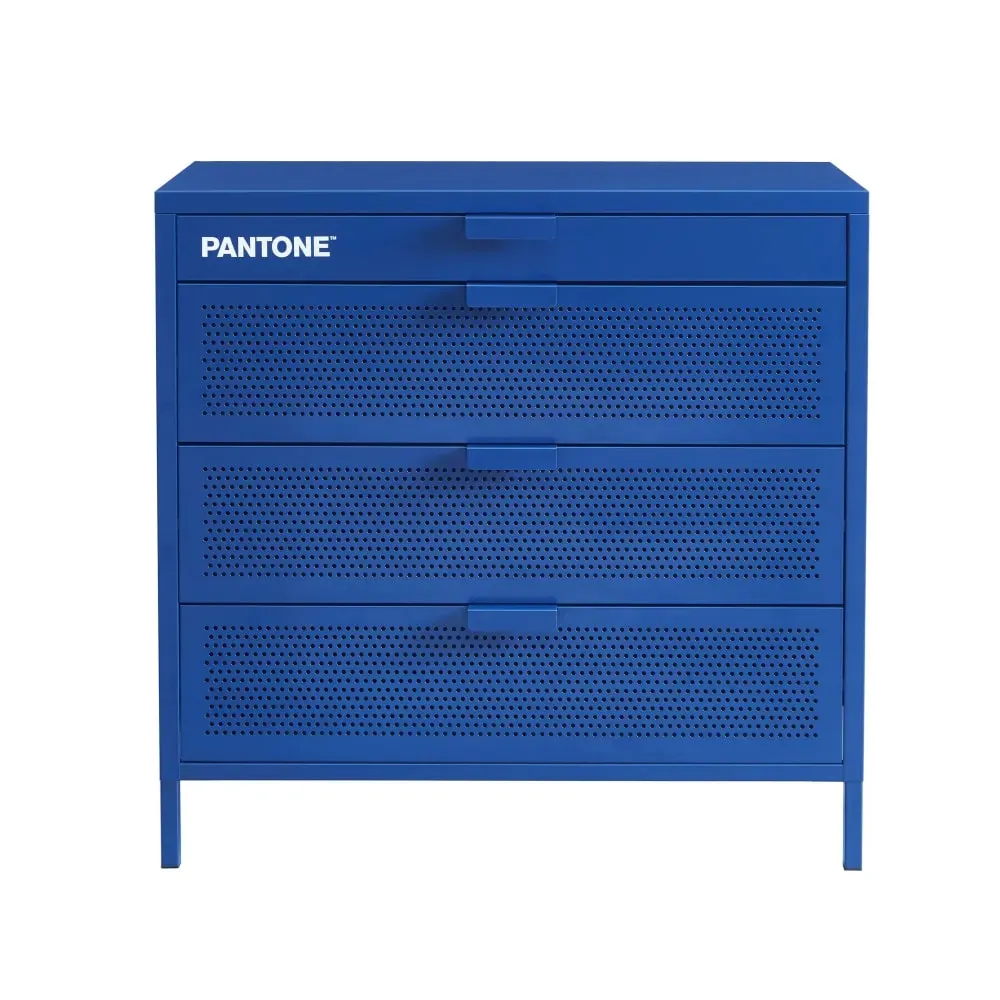 Commode métal 4 tiroirs bleu électrique 80 cm