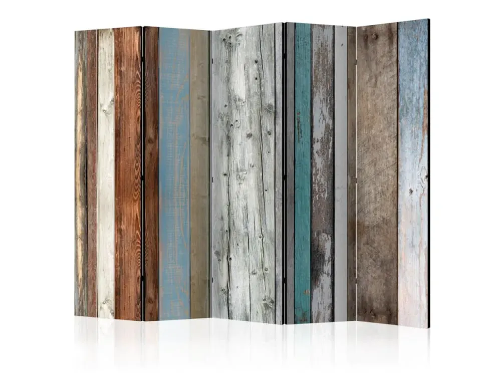 Paravent 5 volets Texture bois coloré - Artgeist
