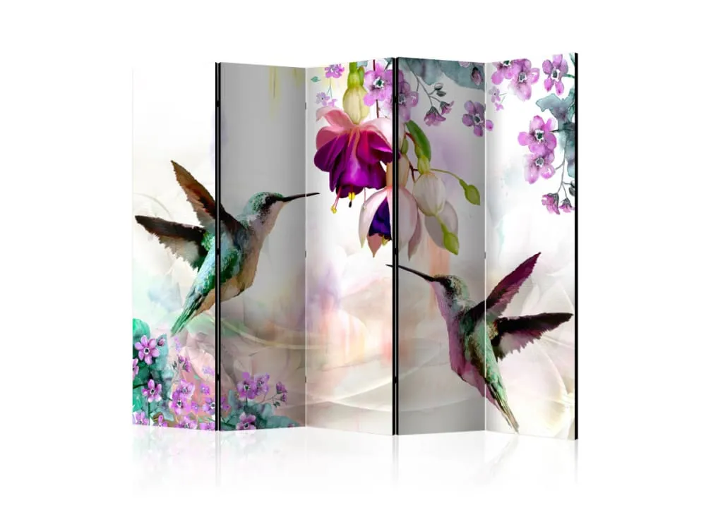 Paravent 5 volets Colibris et fleurs - Artgeist
