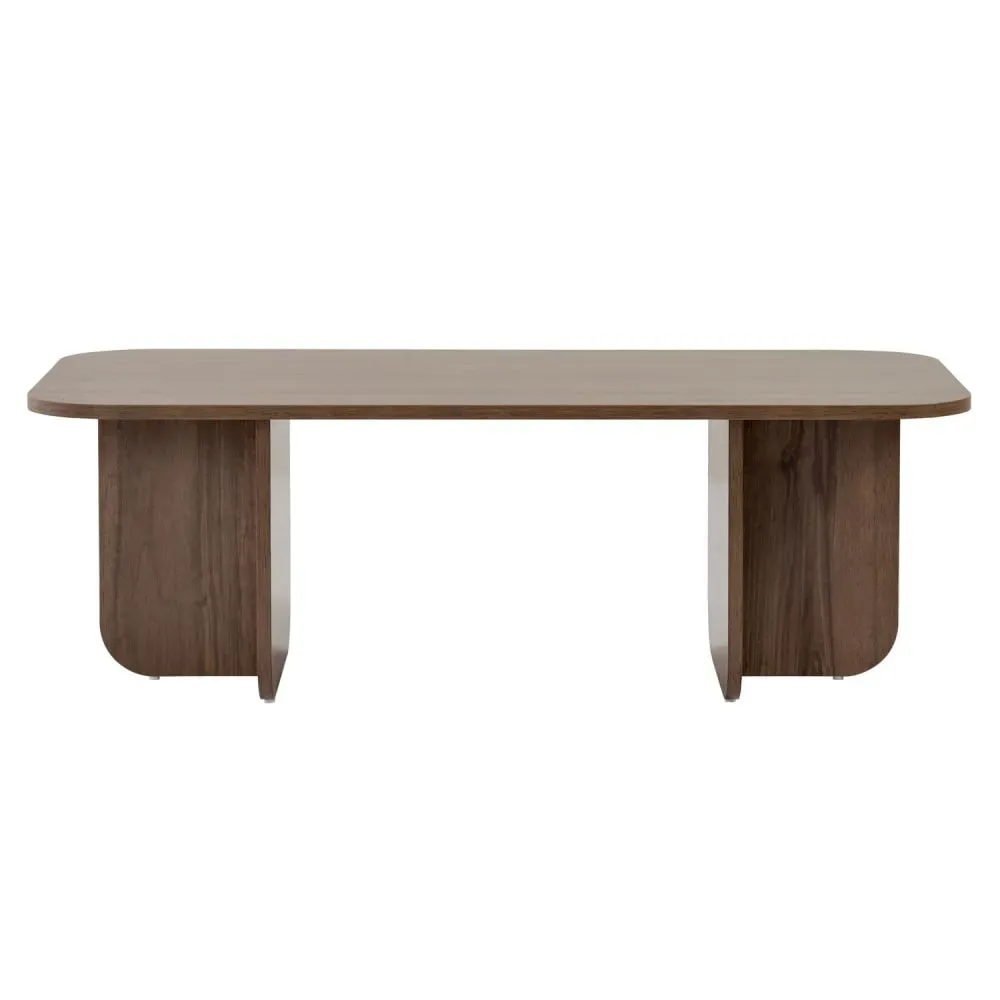 Table basse design effet bois foncé Marron