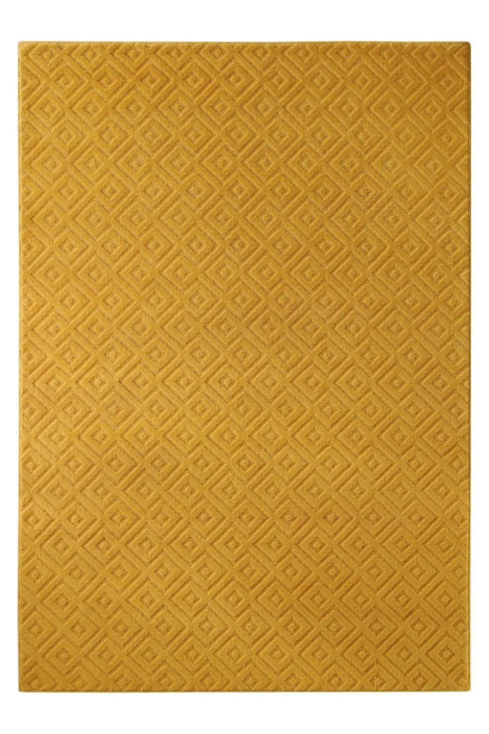 Tapis en laine avec relief jaune 160x230