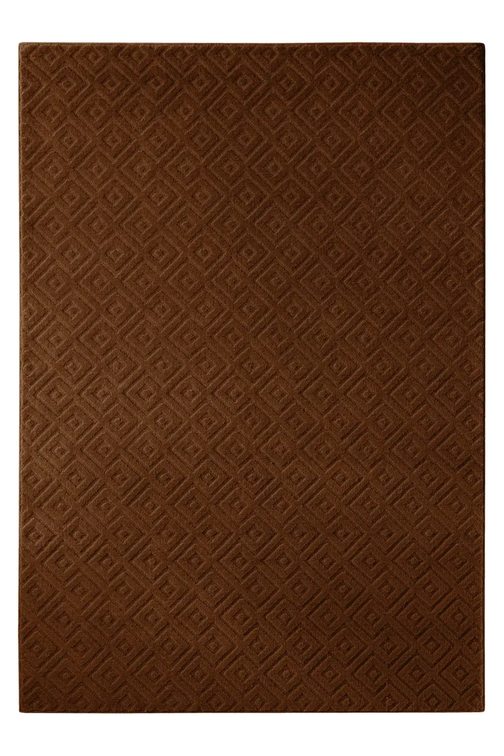 Tapis en laine avec relief marron 160x230