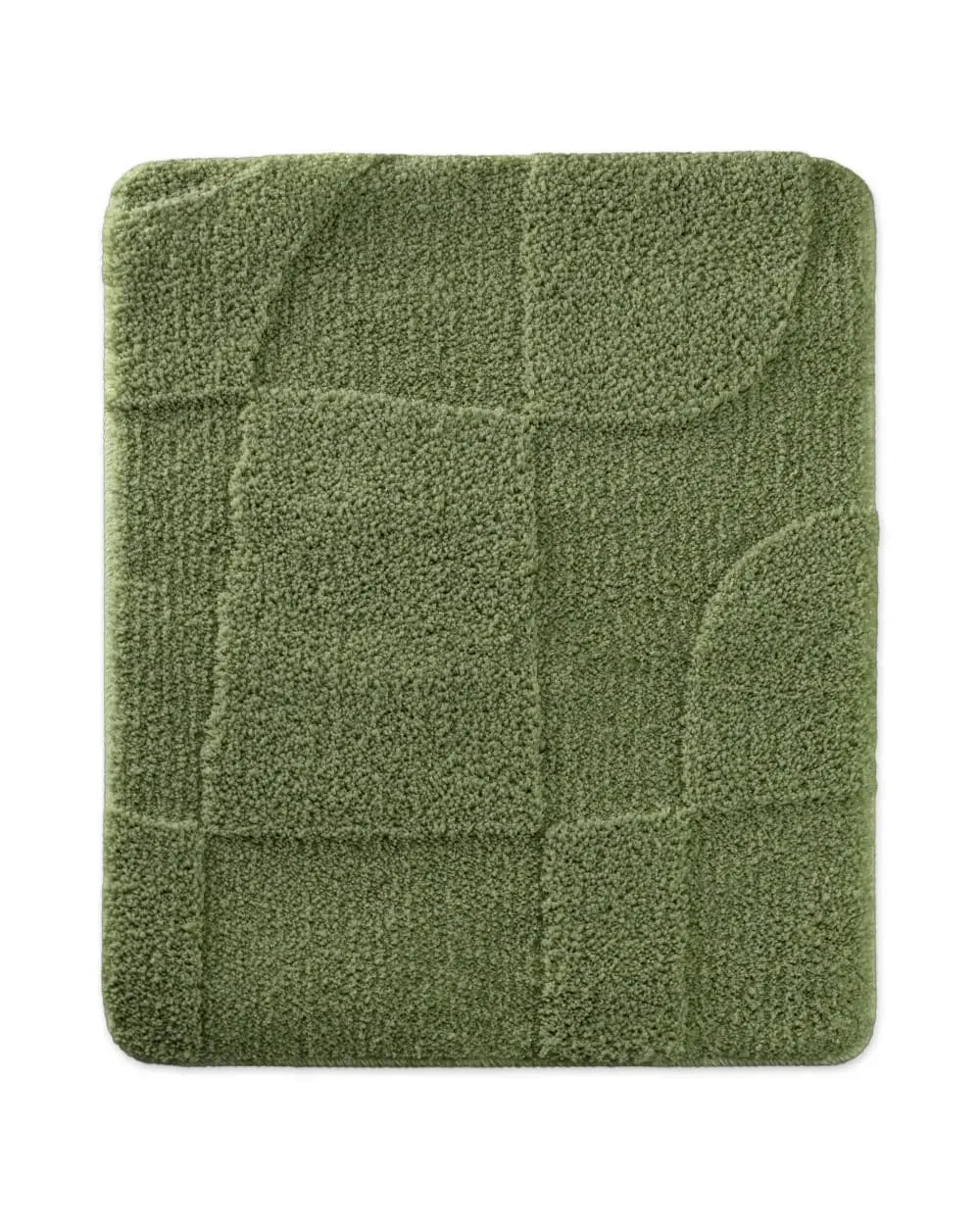 Tapis de bain à relief vert olive 55x65