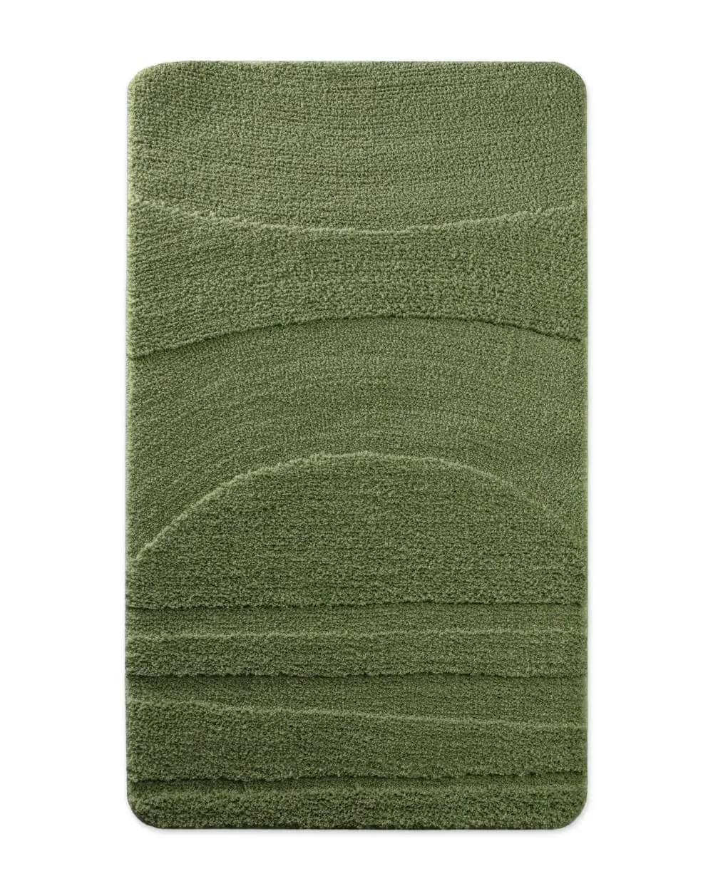 Tapis de bain à relief vert olive 80x150
