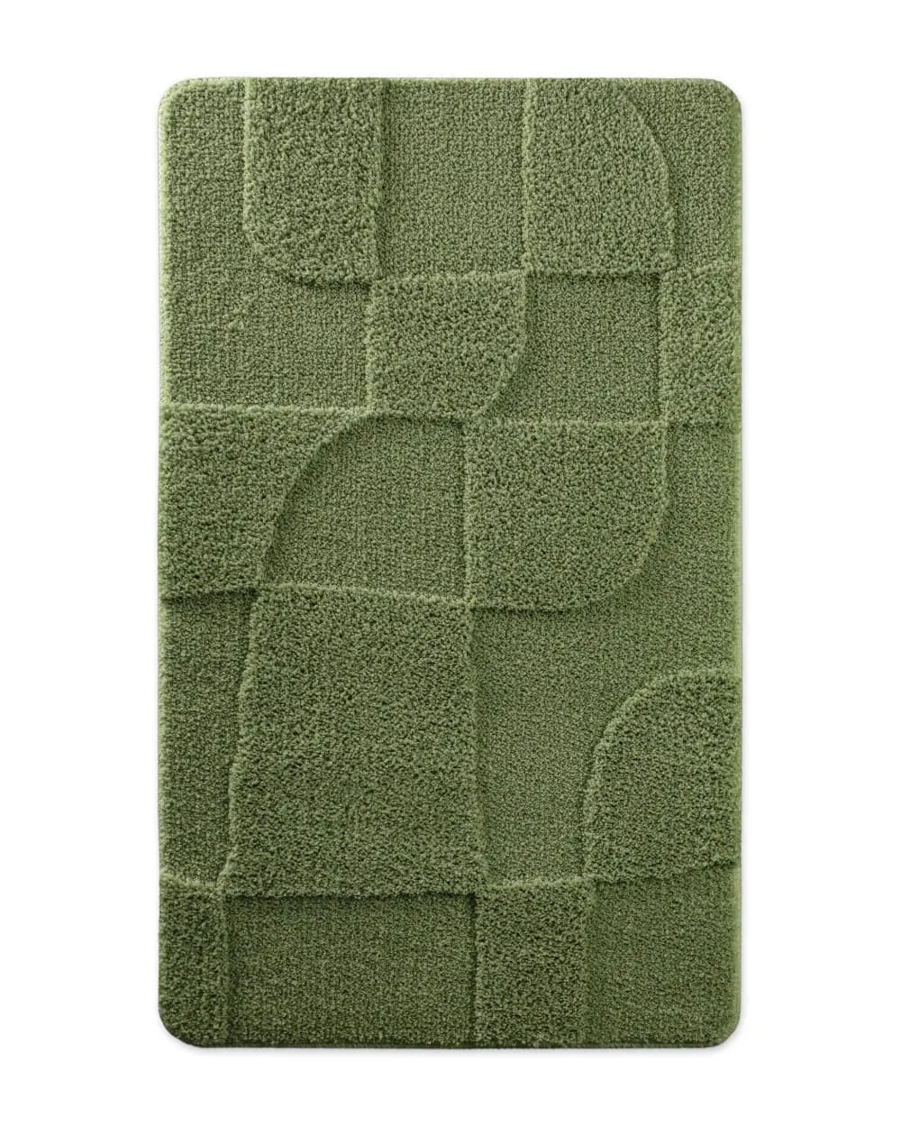 Tapis de bain à relief vert olive 80x150