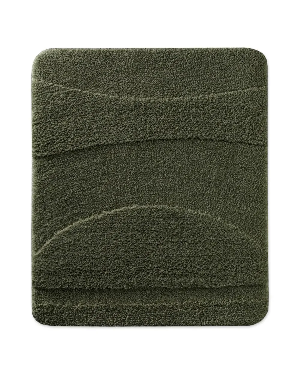 Tapis de bain à relief kaki foncé 55x65