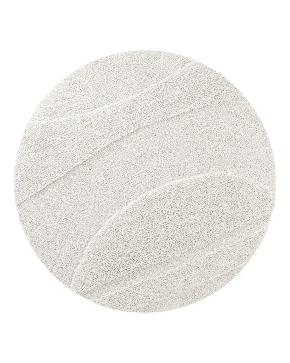 Tapis de bain rond à relief blanc 80 rd.