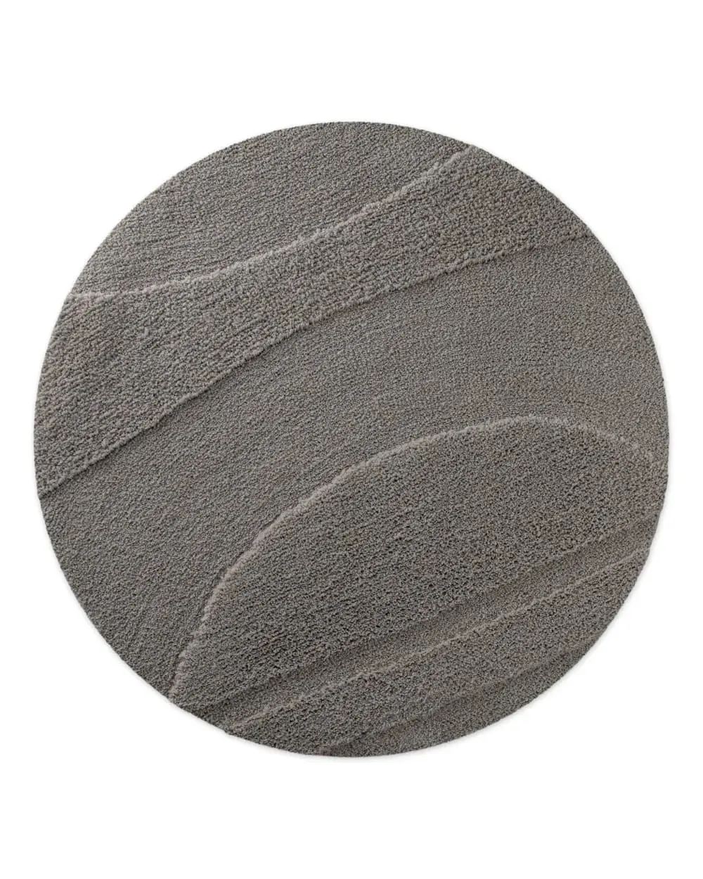Tapis de bain rond à relief gris basalte 80 rd.