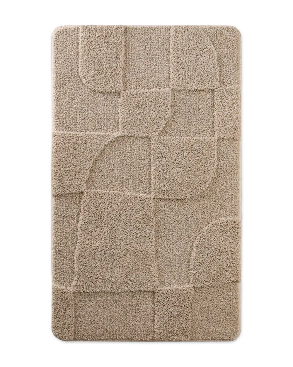 Tapis de bain à relief beige sable 70x120