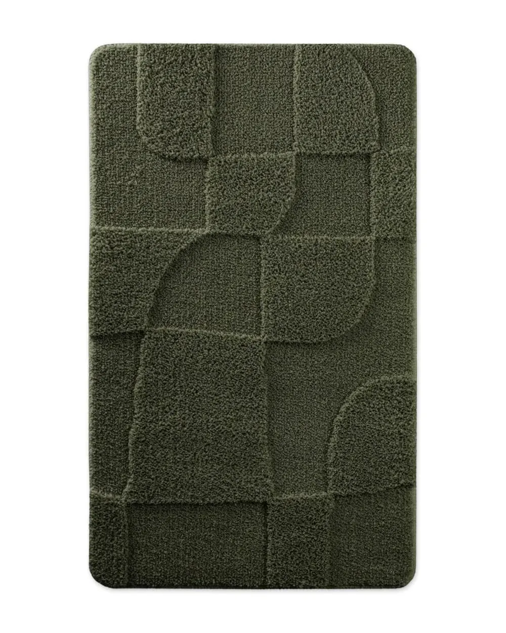 Tapis de bain à relief kaki foncé 70x120