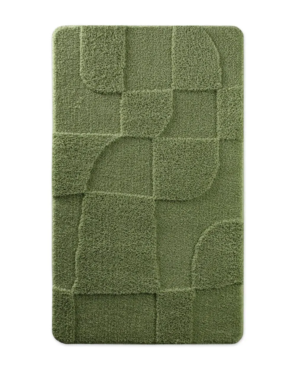Tapis de bain à relief vert olive 60x100