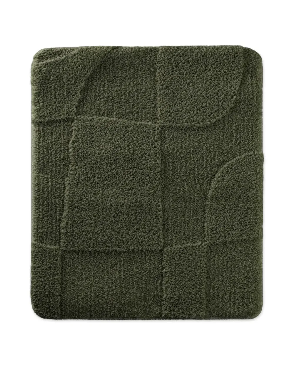 Tapis de bain à relief kaki foncé 55x65