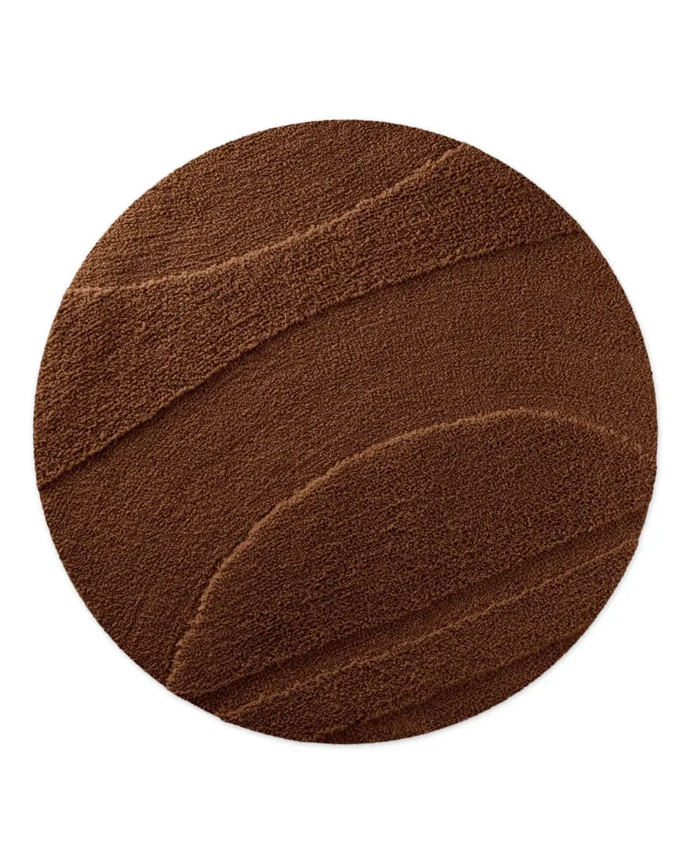 Tapis de bain rond à relief marron 80 rd.