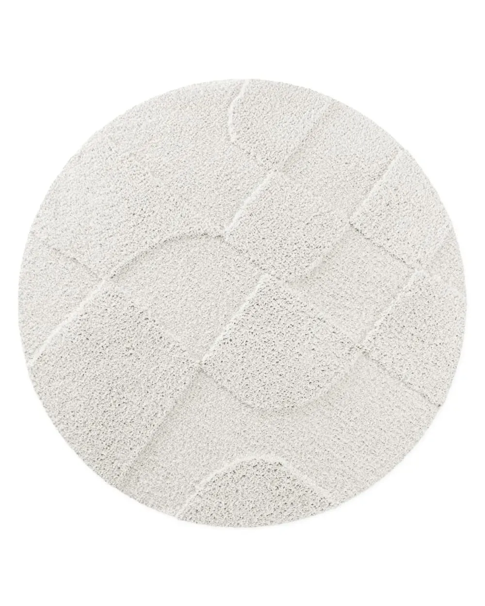 Tapis de bain rond à relief blanc 80 rd.