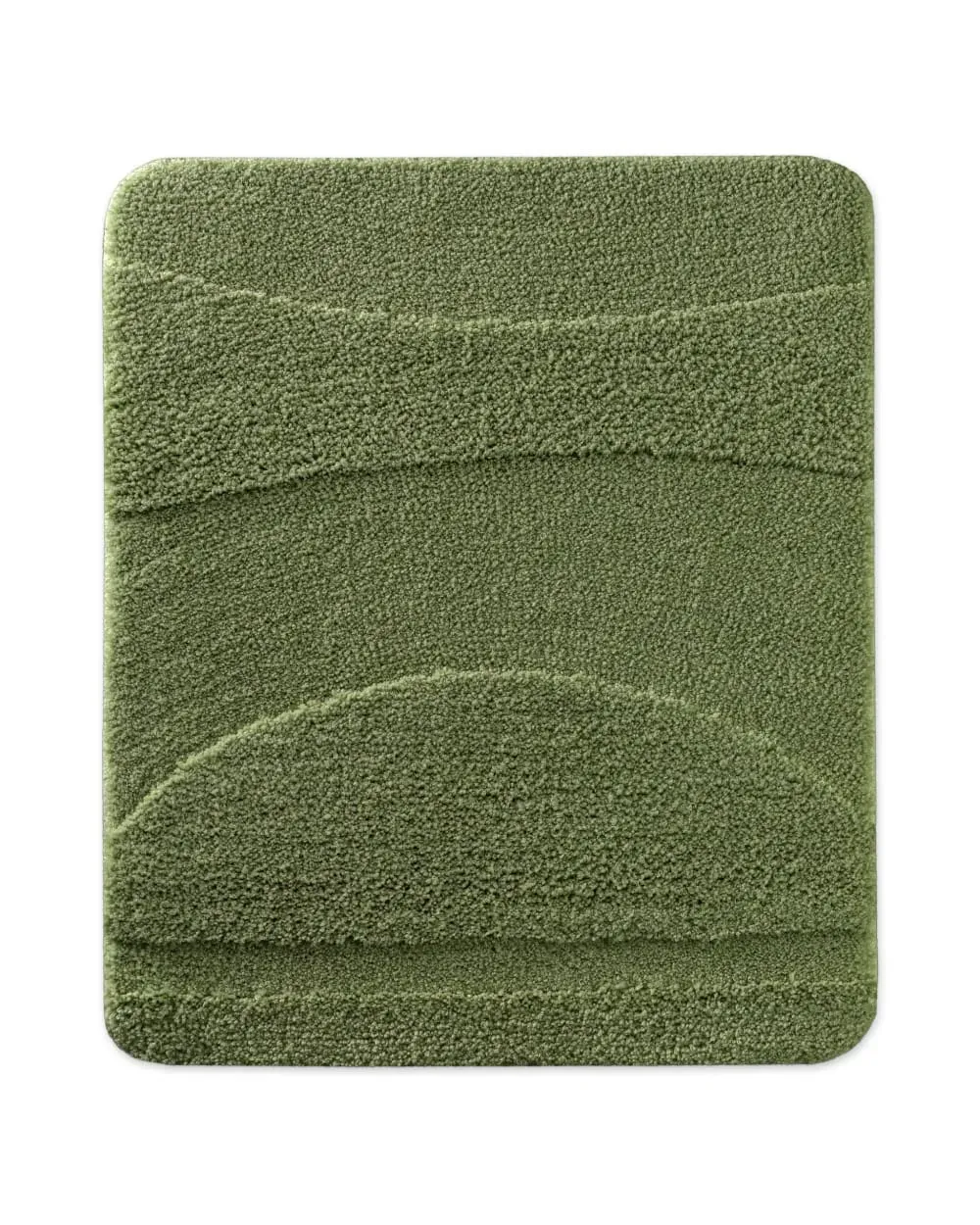 Tapis de bain à relief vert olive 55x65