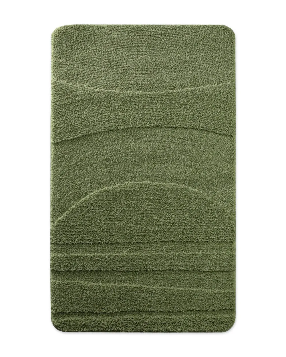 Tapis de bain à relief vert olive 70x120