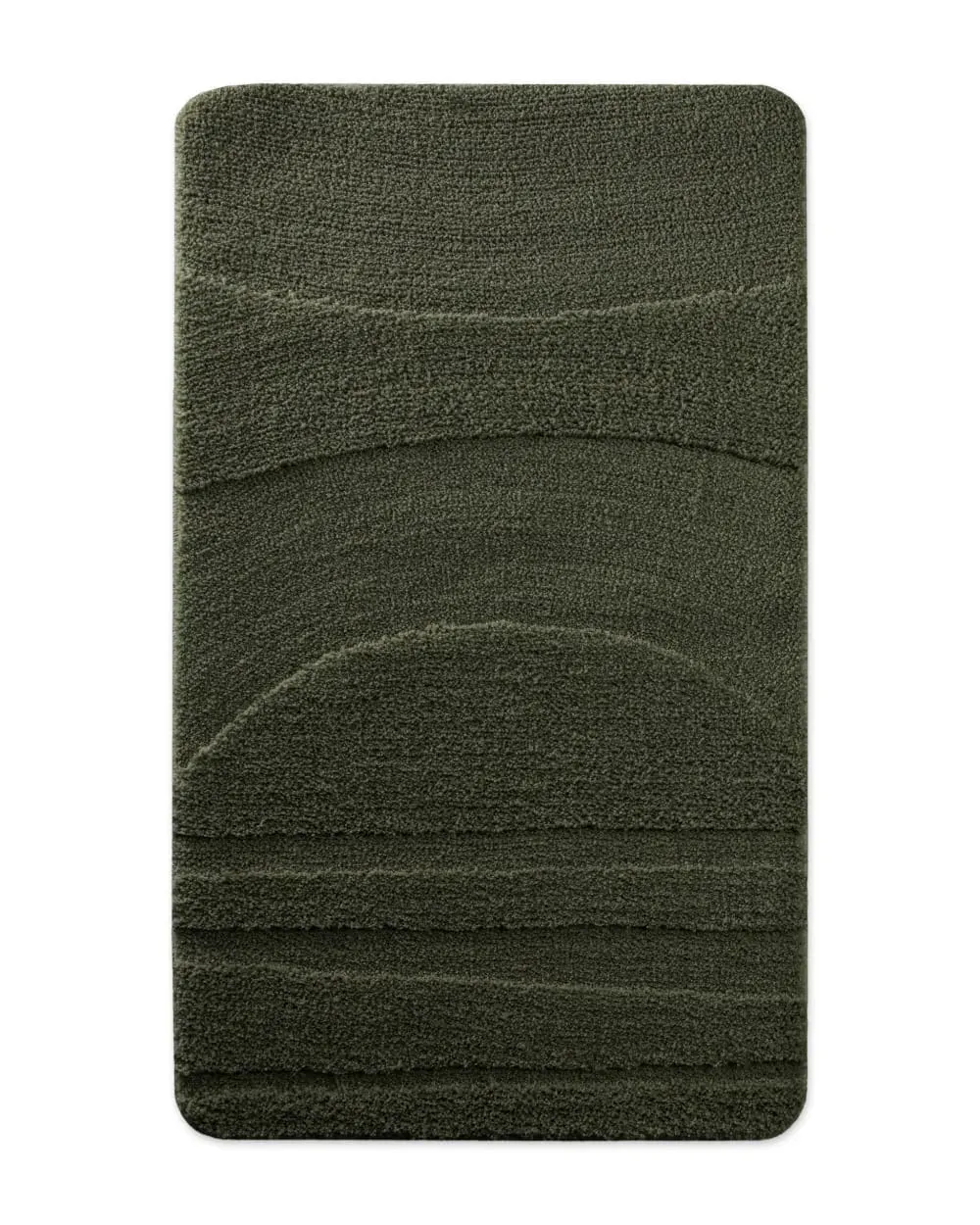 Tapis de bain à relief kaki foncé 80x150