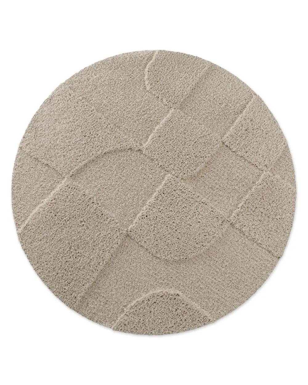 Tapis de bain rond à relief gris taupe 80 rd.