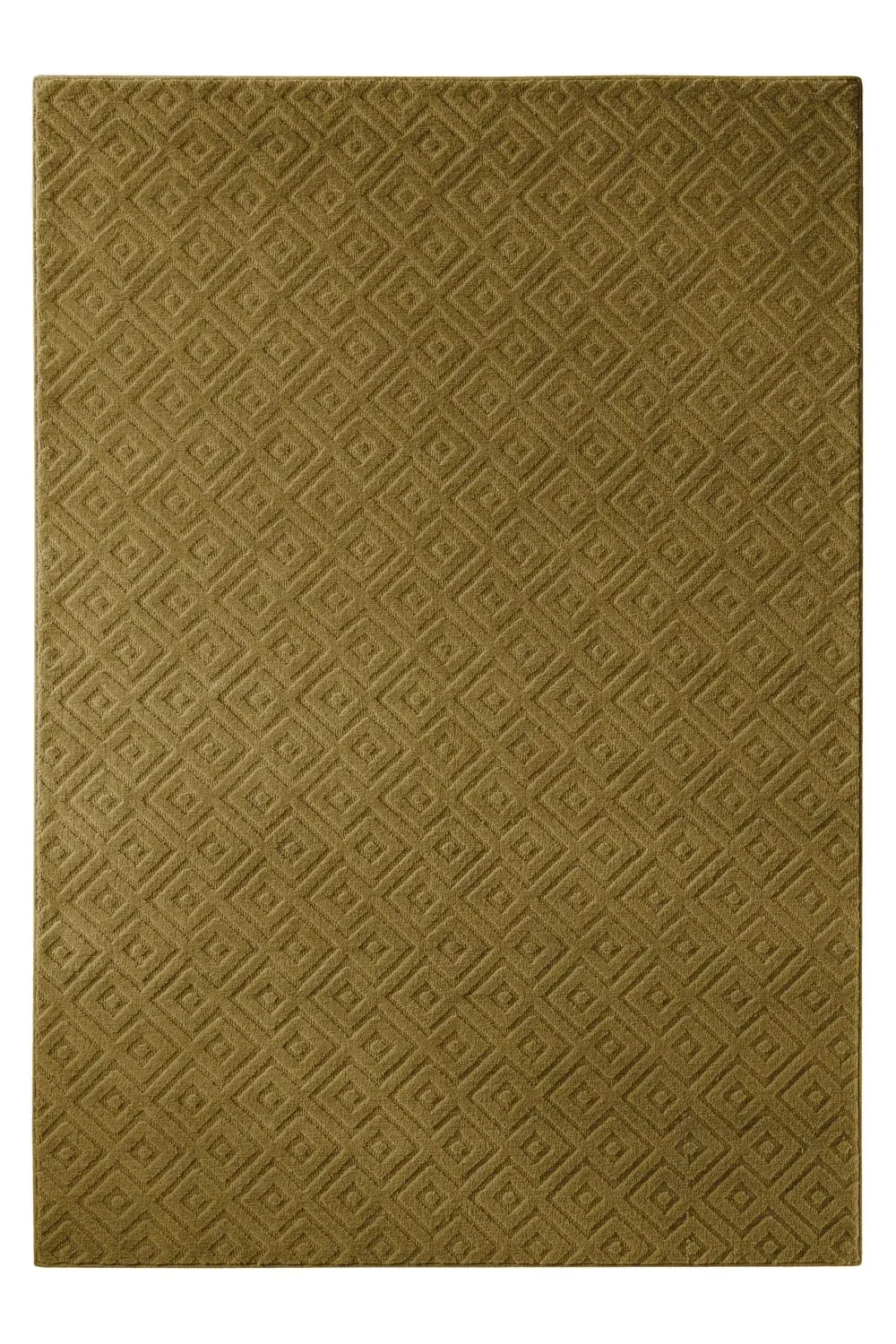 Tapis en laine avec relief vert olive 160x230