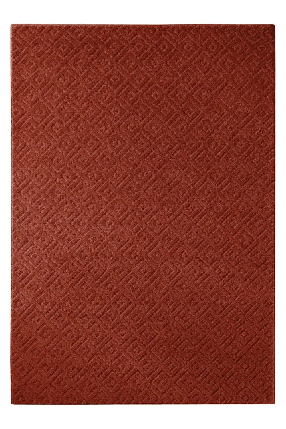 Tapis en laine avec relief rouge brique140x200