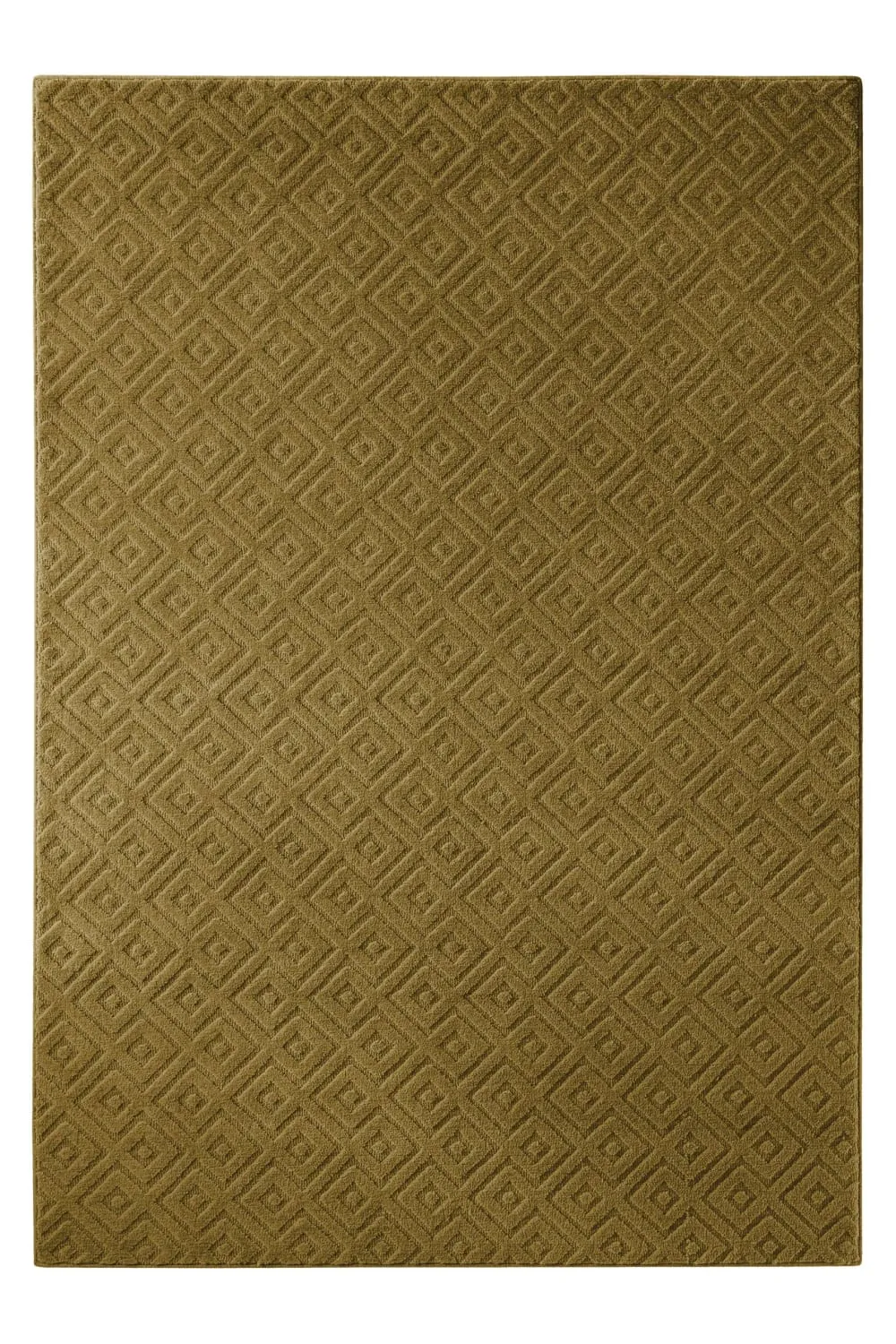 Tapis en laine avec relief vert olive 140x200