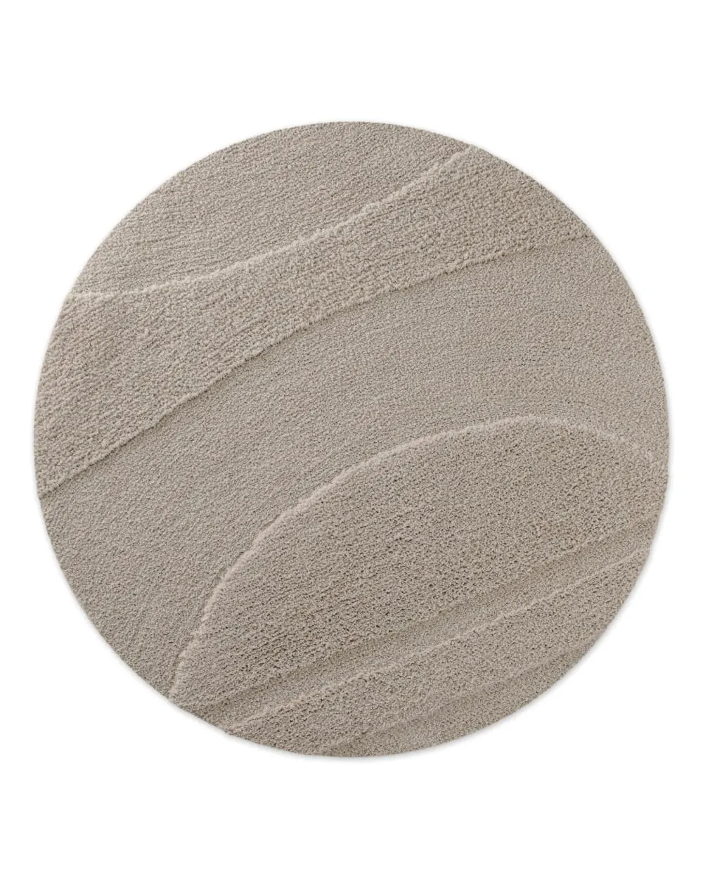 Tapis de bain rond à relief gris taupe 80 rd.