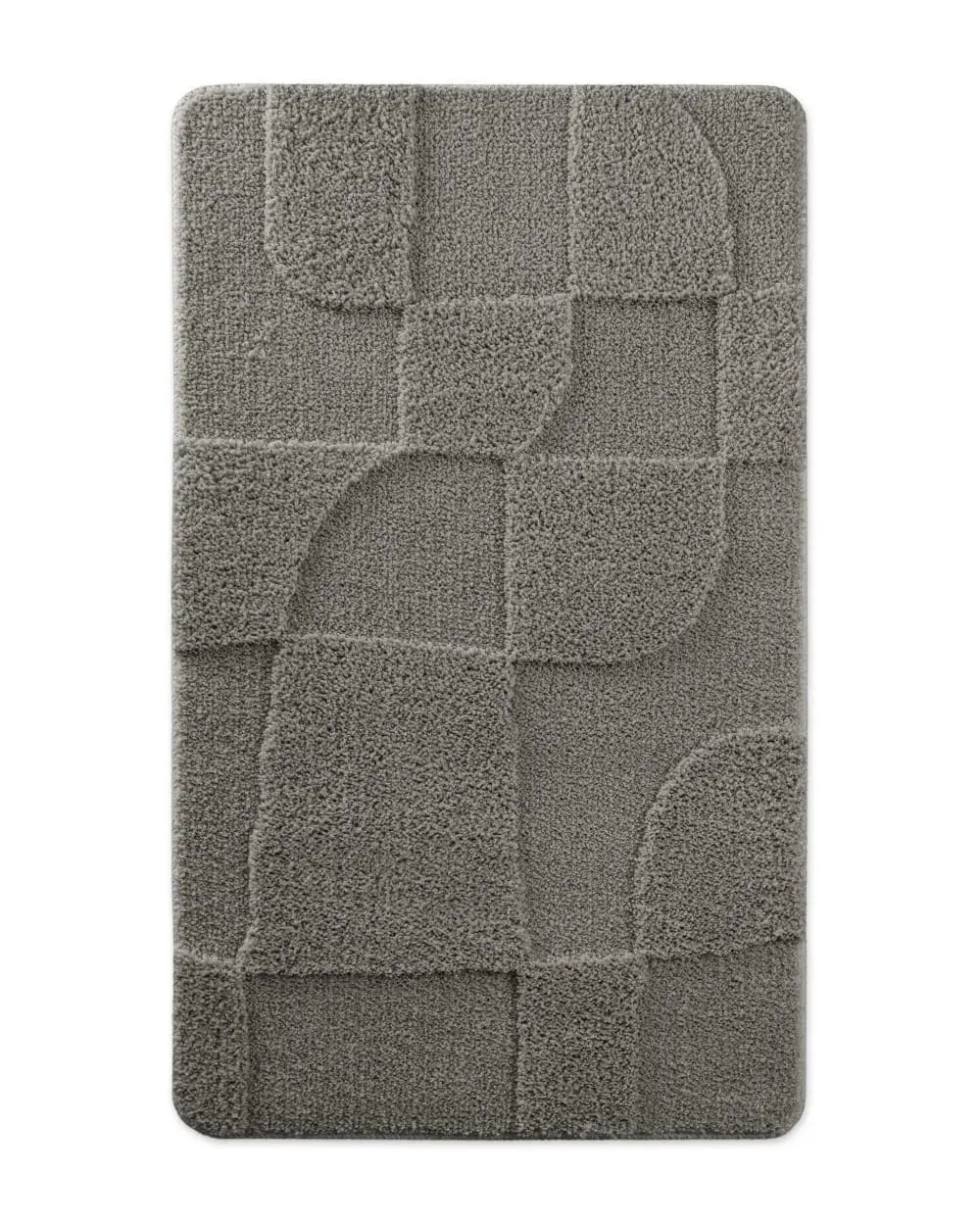 Tapis de bain à relief gris basalte 80x150
