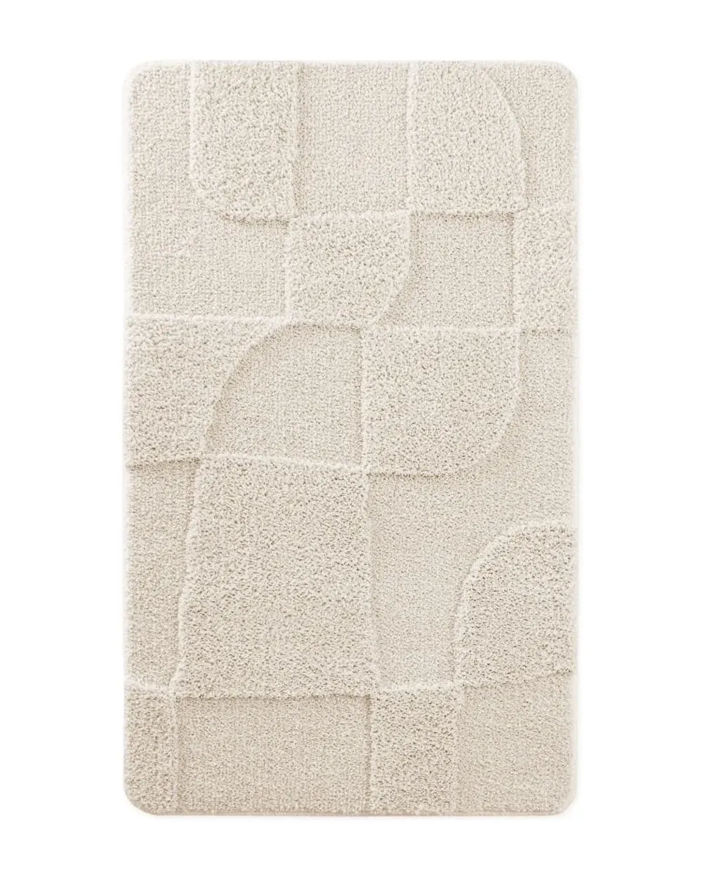 Tapis de bain à relief blanc crème 70x120