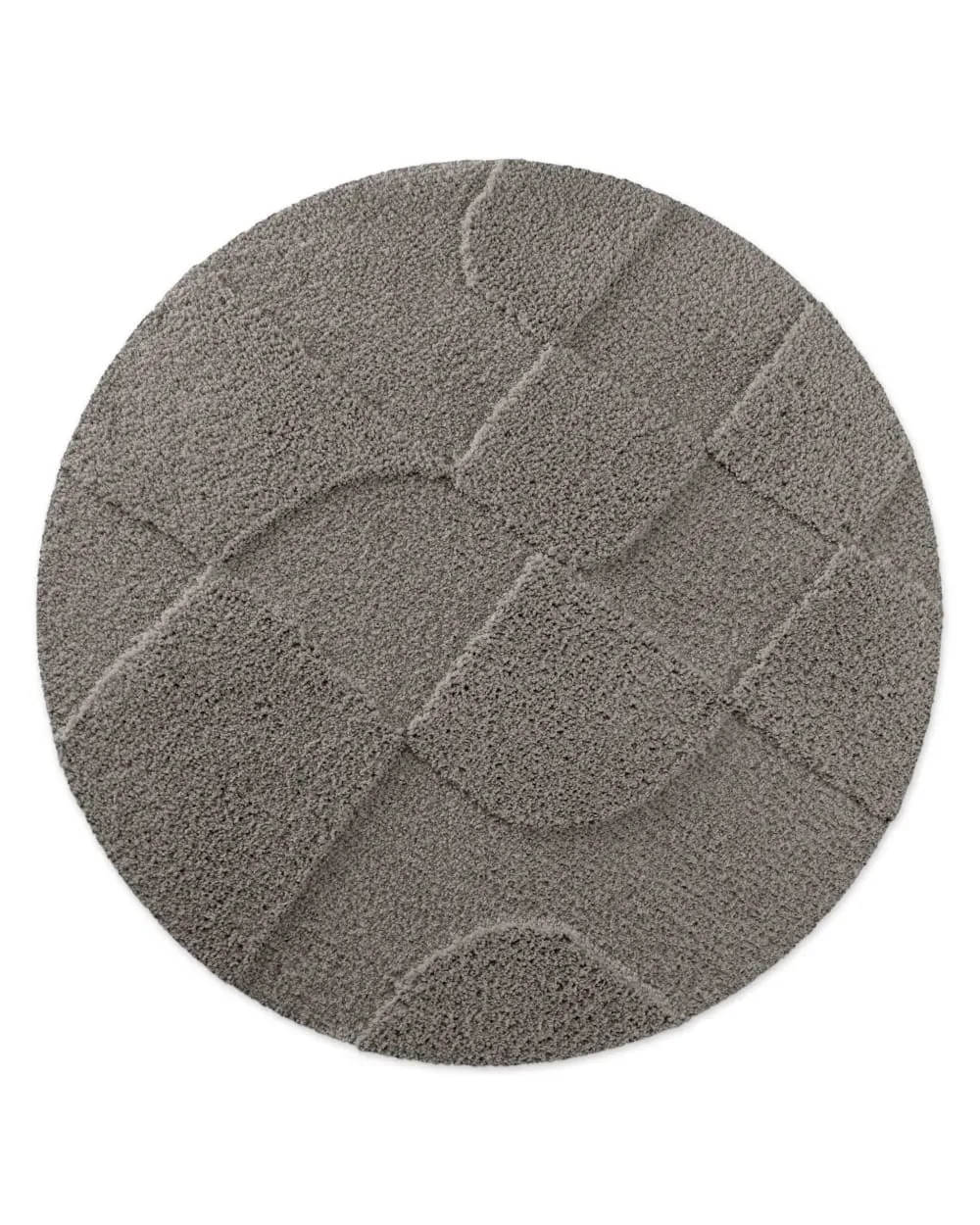 Tapis de bain rond à relief gris basalte 80 rd.