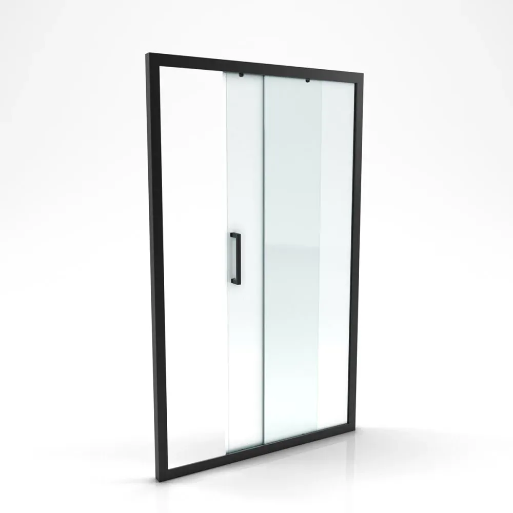 Parois de douche esprit industriel verre noir 120x200 cm