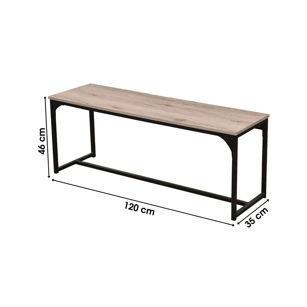 Banc 120x35x46 cm décor naturel et noir - ONYX