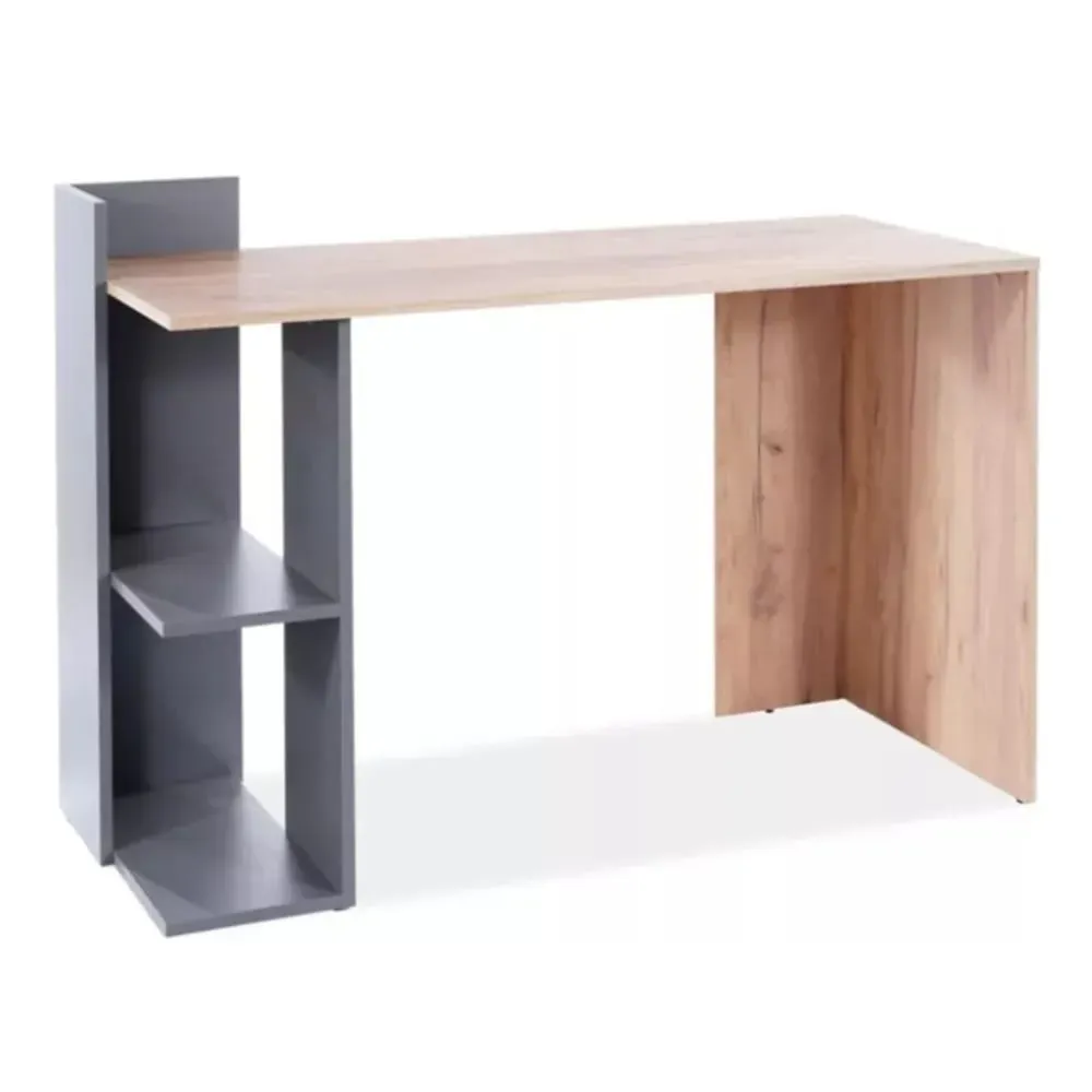 Bureau  chêne wotan et gris anthracite 120cm