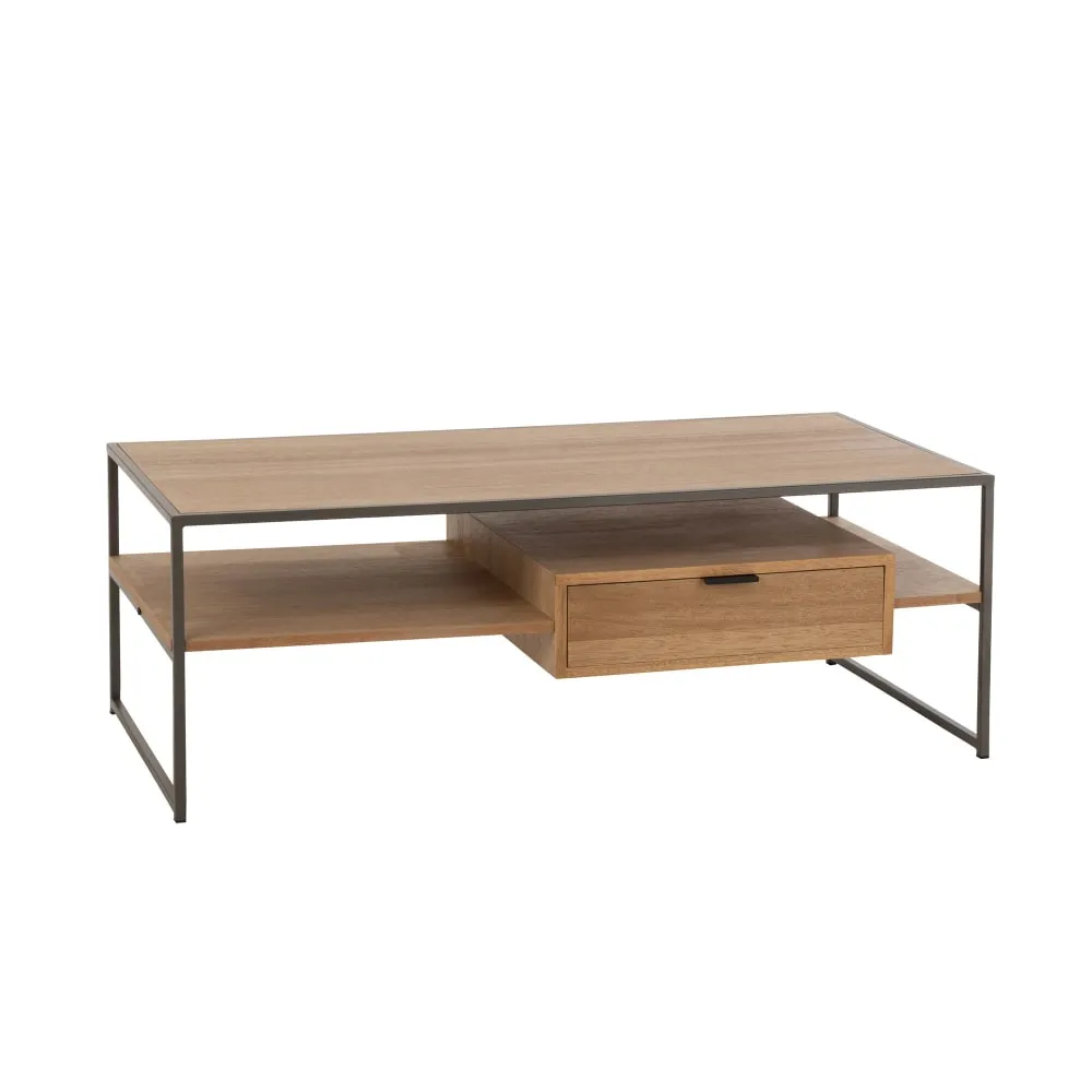 Meuble TV 1 tiroir 120x60x42,5 cm naturel - MILEO