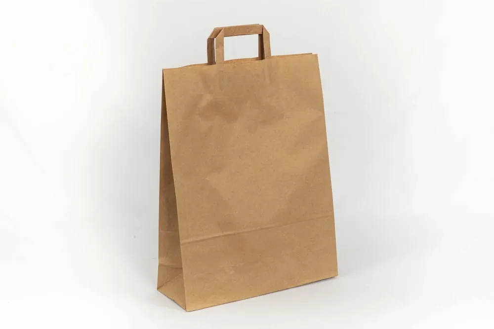 Sac à poignées plates en papier kraft 32 + 12 x 41 cm   250 unités   b
