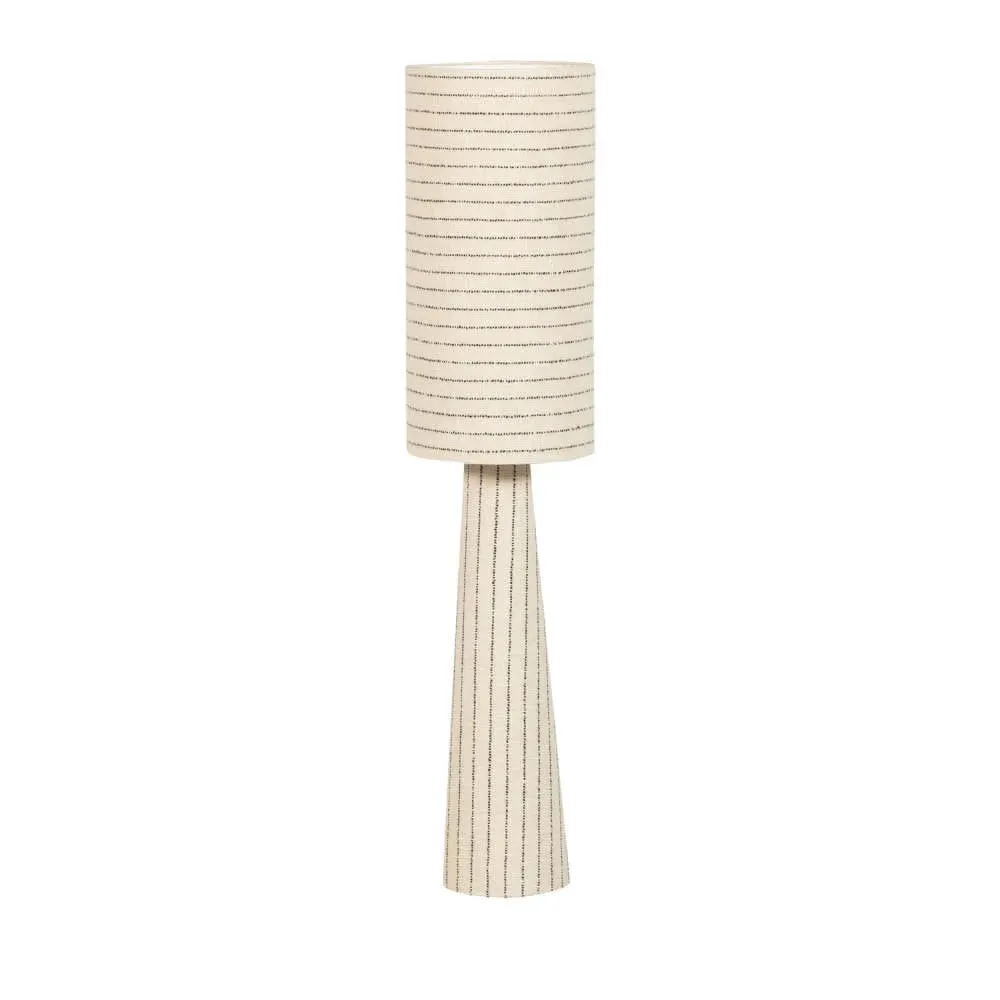 Lampadaire à rayures en métal et tissu bouclette H130cm - Beige