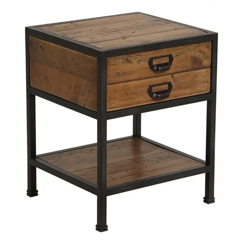 Table de chevet 1 tiroir en bois marron